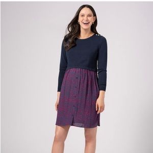 Navy blue and maroon maternity sweater dress - Seraphine size 8
